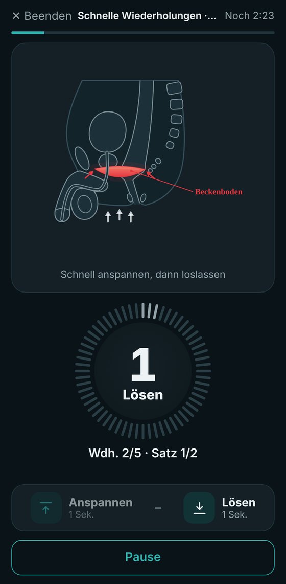 Beckenbodentraining in der App