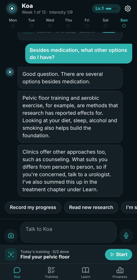 Talking a concern through with the AI partner