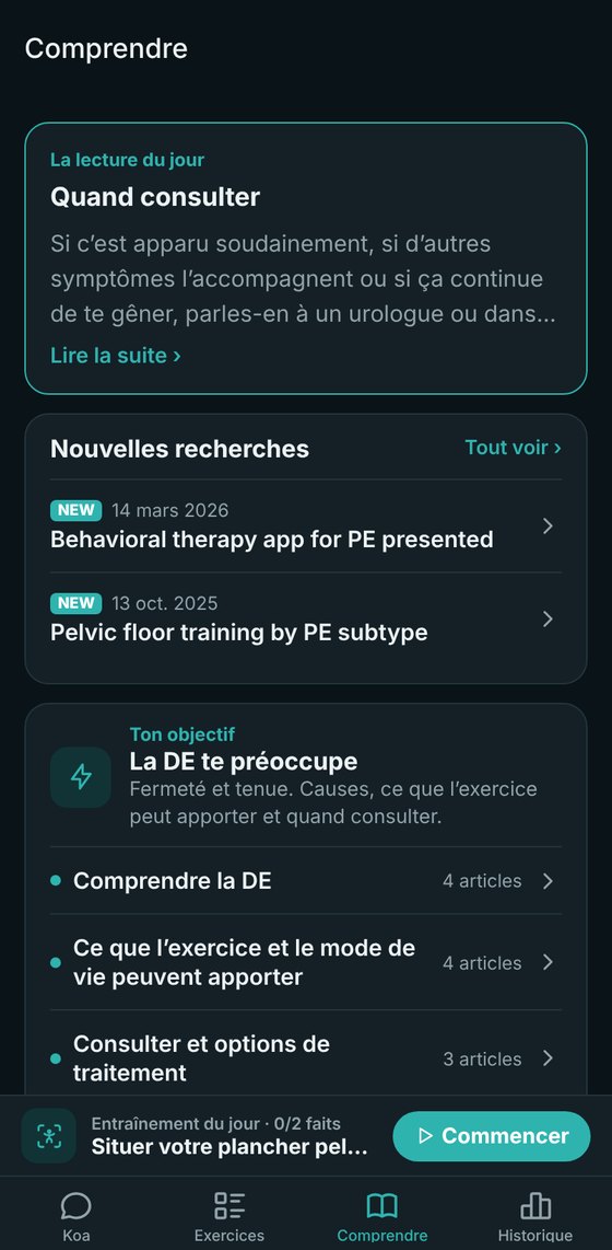 L’onglet Comprendre et ses articles sur les traitements et l’alimentation