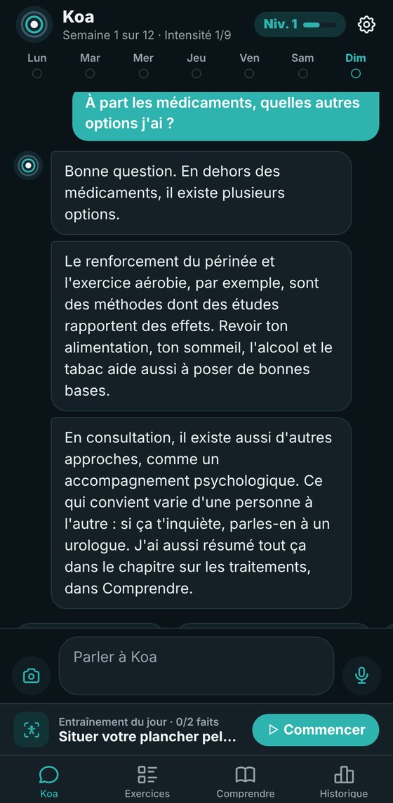 Parler d’une préoccupation avec le partenaire IA